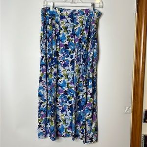 VINTAGE Worthington Women's Floral Elastic Waistband Skirt 14 PLUS SIZE